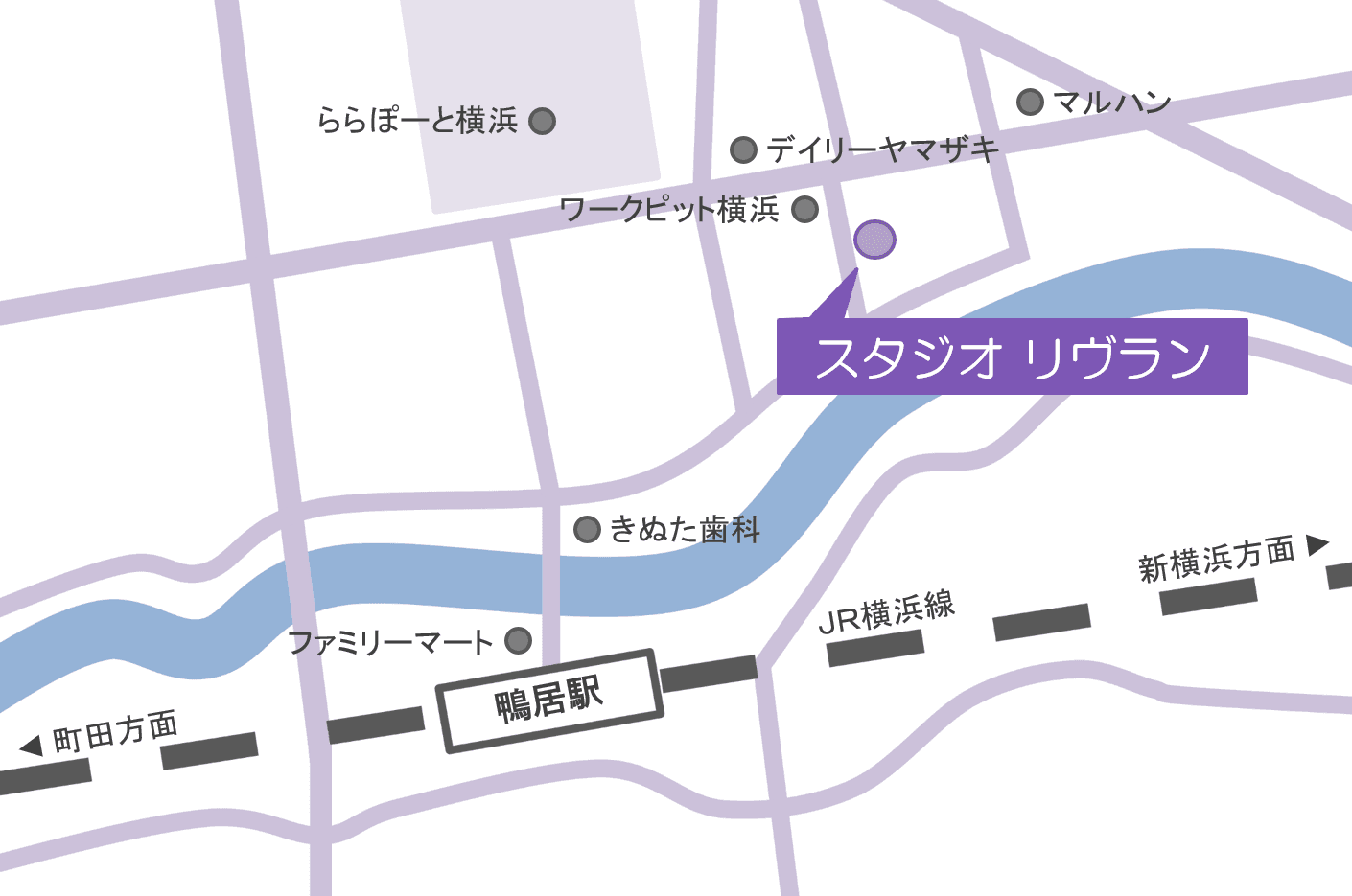スタジオ リヴランへの略図